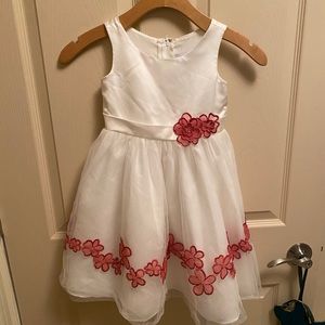 NWOT white and burgundy flower dress
